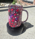16oz Glass Glitter Snow Globe Mug with Filled Handle | #209