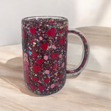 16oz Glass Glitter Snow Globe Mug with Filled Handle | #209