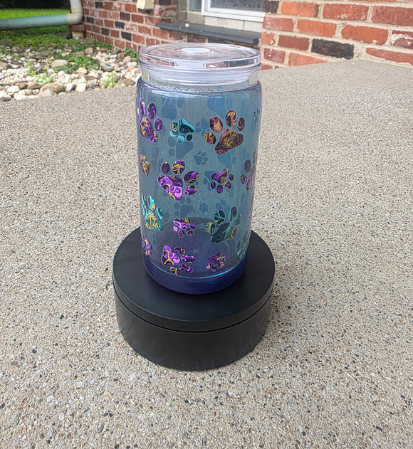 16oz Acrylic Dual Color Shimmer Snow Globe Cup | #211