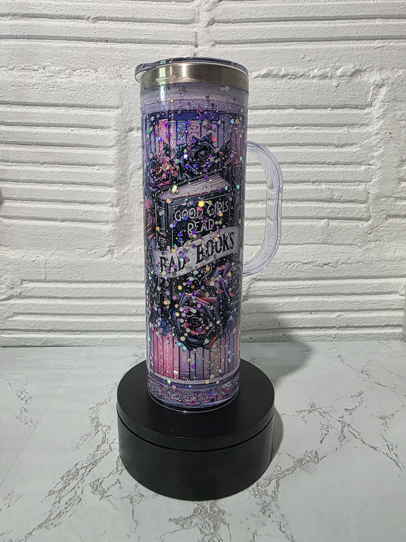 20oz Skinny Snow Globe Tumbler w/Handle | #212