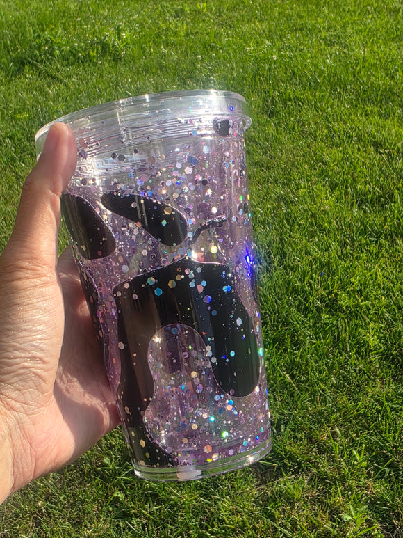 16oz Acrylic Dual Lava Drip Snow Globe Tumbler | #218