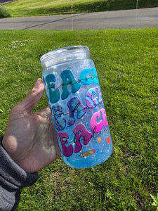 16oz Acrylic Glitter Snow Globe Cup | #219