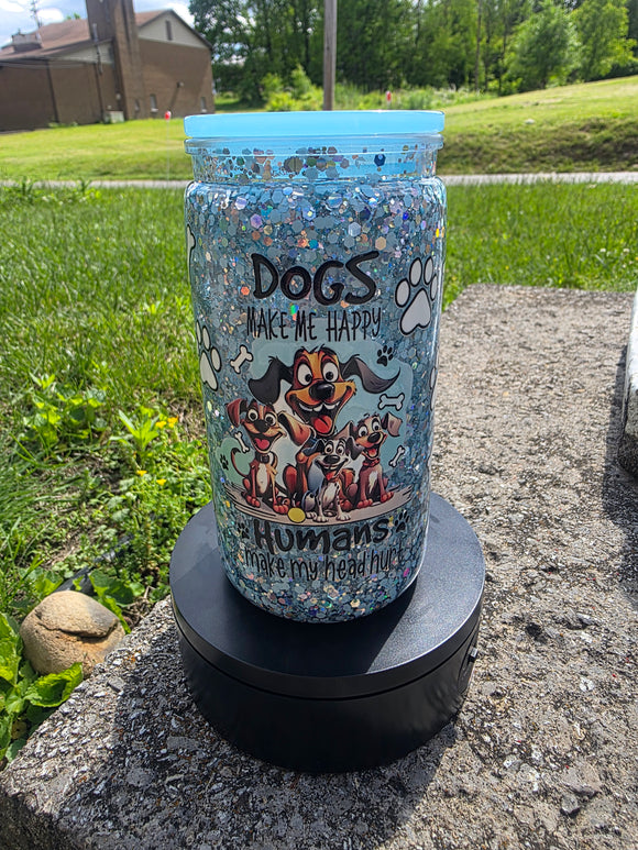 16oz Acrylic Glitter Snow Globe Cup | #220