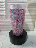 16oz Acrylic Glitter Snow Globe Cup | #226