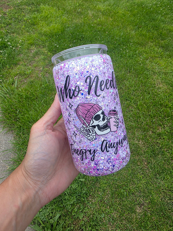 16oz Acrylic Glitter Snow Globe Cup | #227