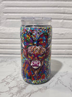 16oz Acrylic Glitter Snow Globe Cup | #232