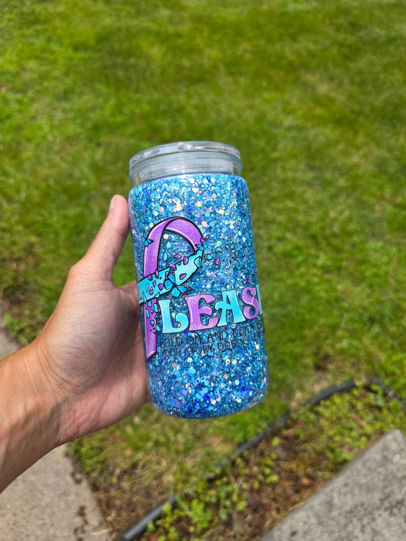 16oz Acrylic Glitter Snow Globe Cup | #238