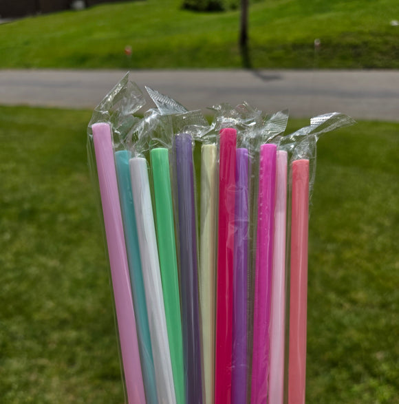 12oz/16 oz Plastic Reusable Colored Straws