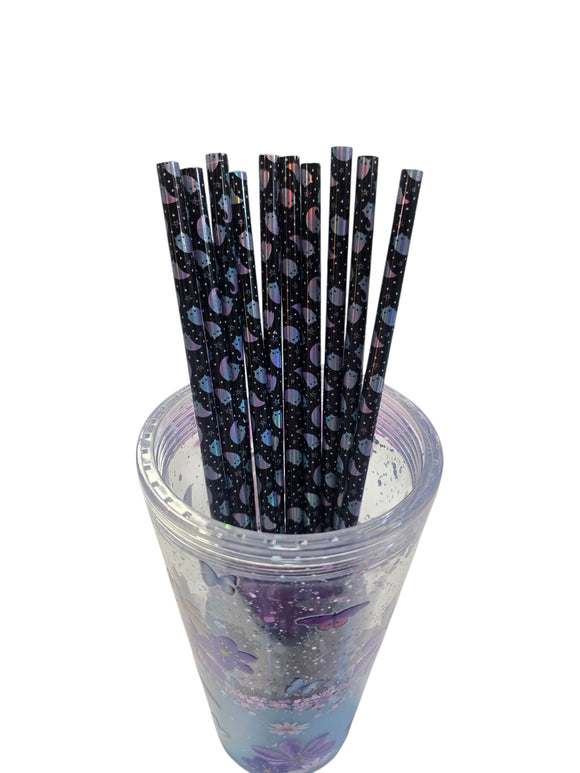 16oz Hard Plastic Reusable Decorative Straws