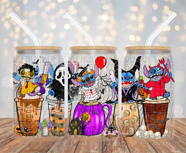 16oz Glass Cup | Halloween Characters