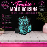 Raccoon Roses | Freshie Mold Housing STL File | Digital Download