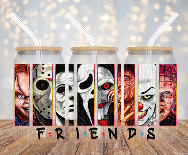 16oz Glass Cup | Halloween Friends