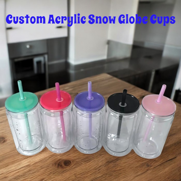 Custom 16 oz Acrylic Snow Globe Cup