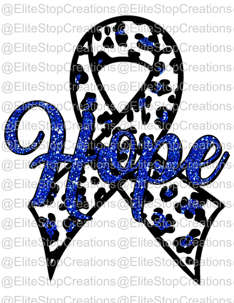 Awareness Ribbon "Hope"- Blue - EliteStop Creations