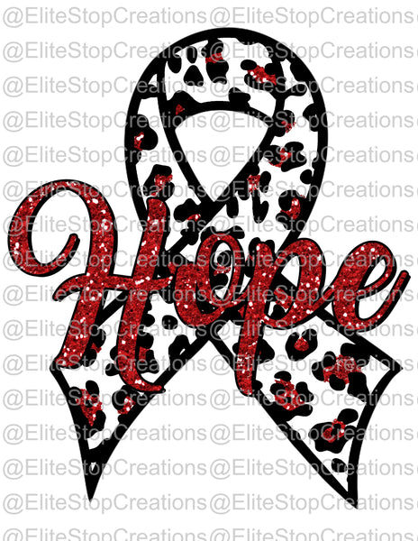 Awareness Ribbon "Hope"- Red - EliteStop Creations