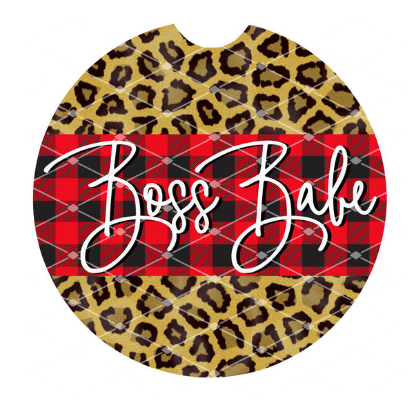 Boss Babe- Leopard & Red Plaid