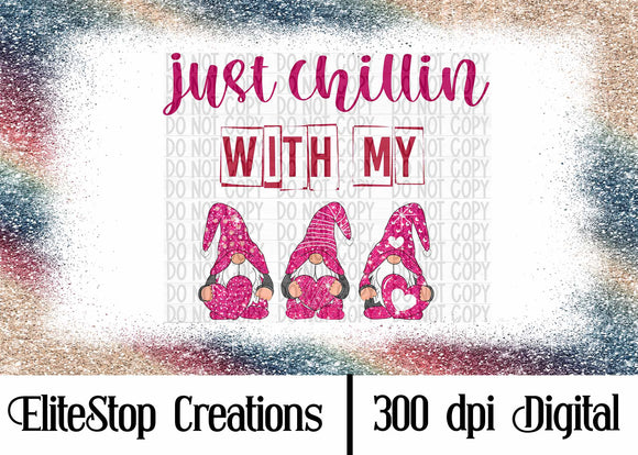 Valentines Day | Just Chillin With My Gnomes- Digital Design - EliteStop Creations