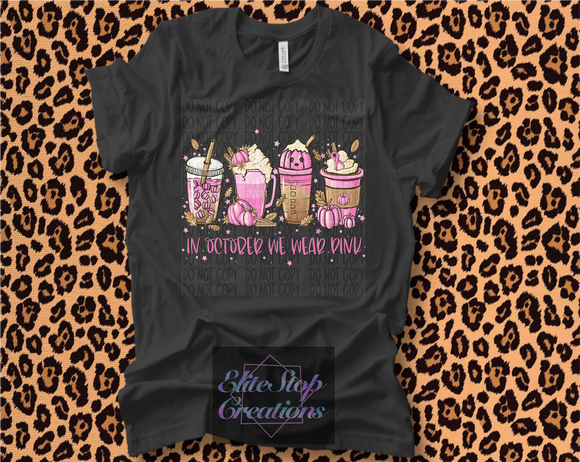 Adult- In October We Wear Pink- Latte