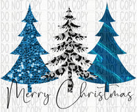 Merry Christmas- Blue Trees - EliteStop Creations