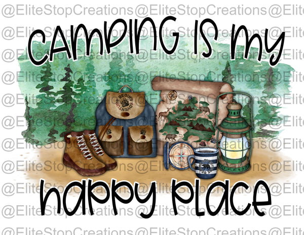 Camping is My Happy Place - EliteStop Creations