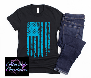 Distressed Neon Blue Flag- Pre Order ends 10/1/21 - EliteStop Creations