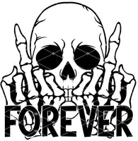 Forever Skull- Middle Finger | Black - EliteStop Creations