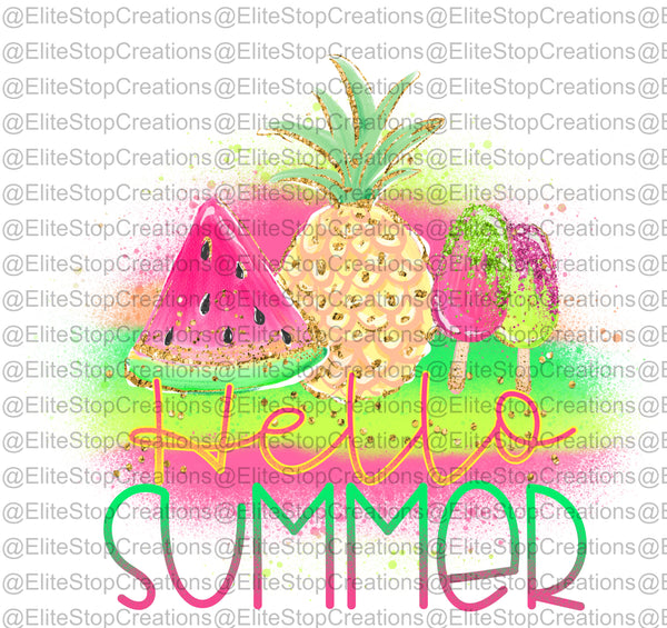 Hello Summer- Background - EliteStop Creations