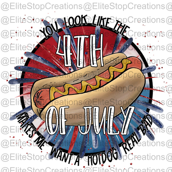 4th of July- Hot Dog - EliteStop Creations