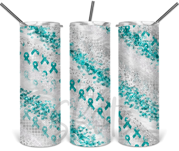 Teal Cancer Ribbon Glitter - EliteStop Creations