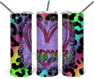 ABCDFU Heart- Leopard Background - EliteStop Creations