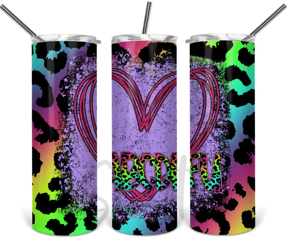 ABCDFU Heart- Leopard Background - EliteStop Creations