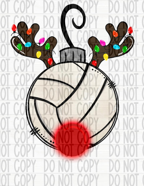 Volleyball Reindeer Ornament - EliteStop Creations