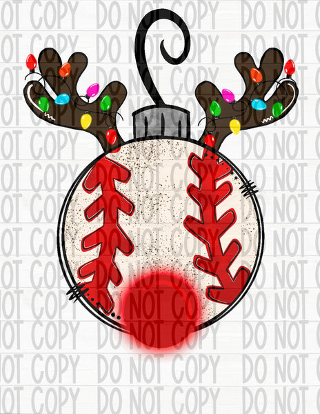 Baseball Reindeer Ornament - EliteStop Creations