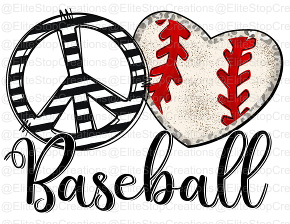 Peace Love Baseball - EliteStop Creations