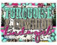 Turquoise & Cowhide  Girl - EliteStop Creations