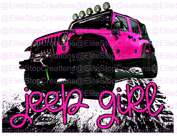 Pink Jeep Girl - EliteStop Creations
