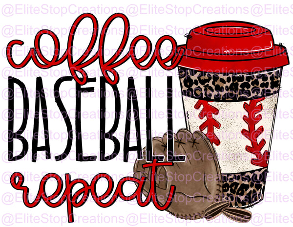 Coffee Baseball Repeat - EliteStop Creations