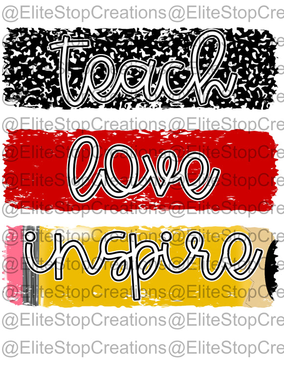 Teach Love Inspire- Red - EliteStop Creations