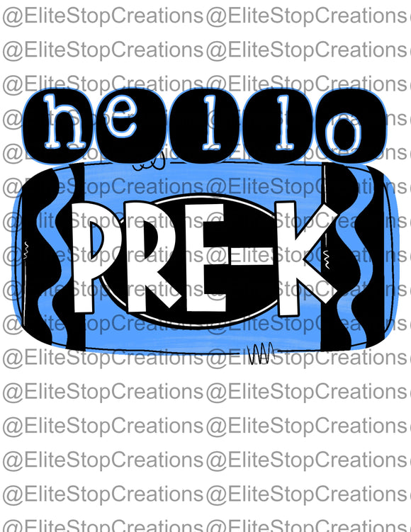Hello Pre-K - Blue - EliteStop Creations