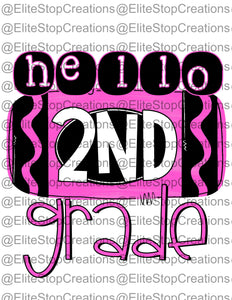 Hello 2nd Grade- Pink - EliteStop Creations