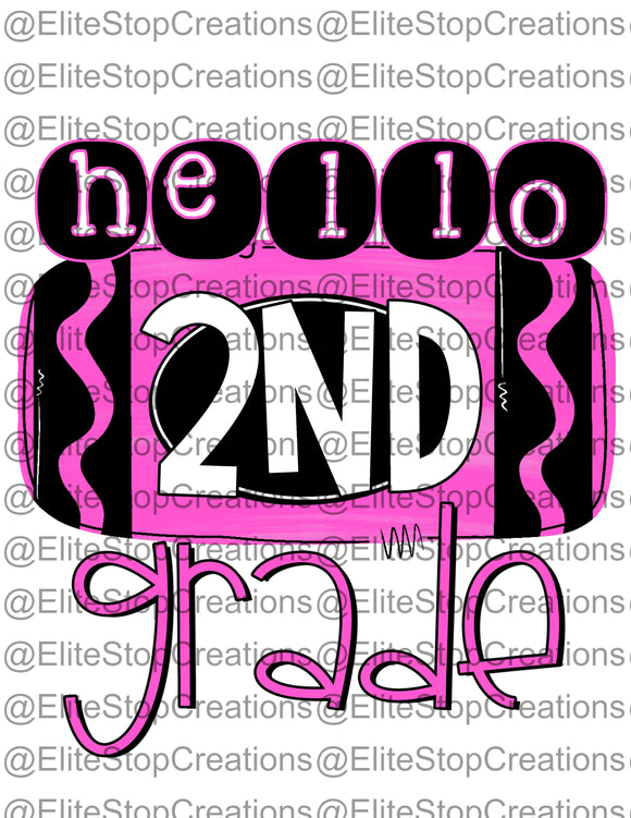 Hello 2nd Grade- Pink - EliteStop Creations