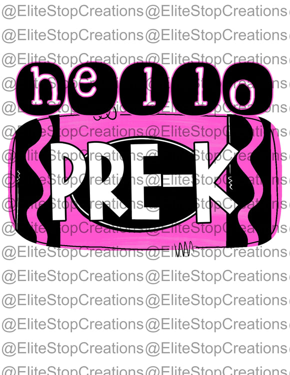 Hello Pre-K - Pink - EliteStop Creations