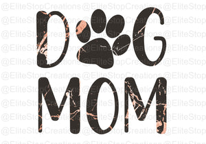 Dog Mom- Black Marble - EliteStop Creations