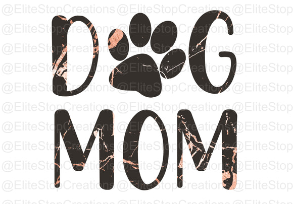 Dog Mom- Black Marble - EliteStop Creations