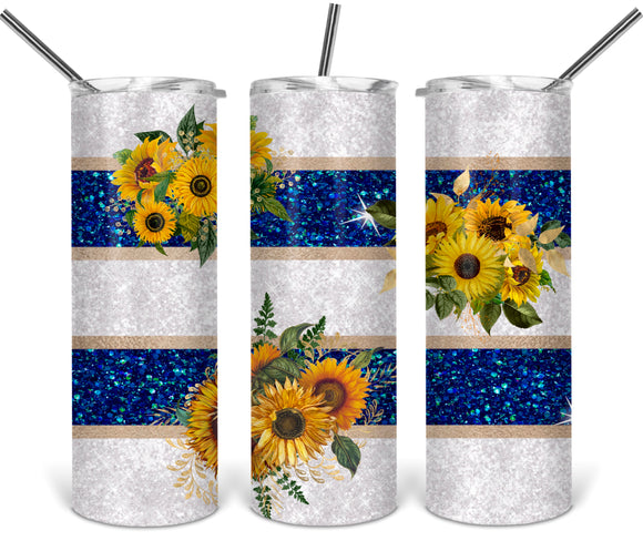 Sunflower- Blue Glitter - EliteStop Creations