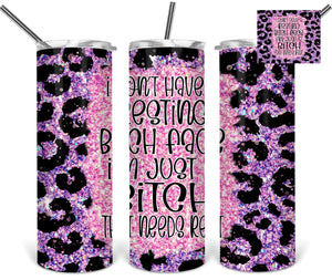 Resting Bitch Face- Pink/Purple Leopard - EliteStop Creations