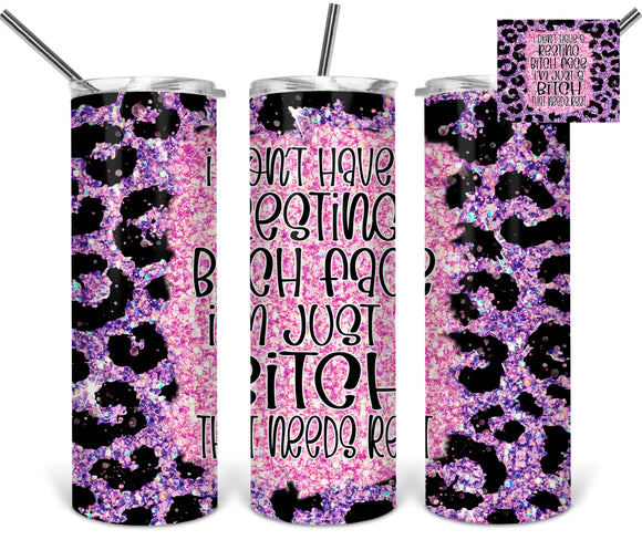 Resting Bitch Face- Pink/Purple Leopard - EliteStop Creations
