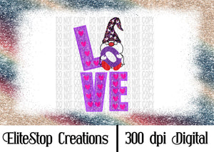 Valentines Day | Glitter | Love Gnome |  Digital Design