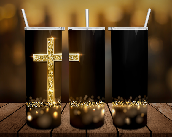 Glitter Gold Cross - EliteStop Creations