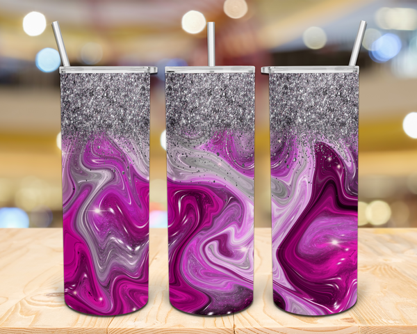 Purple & Silver Glitter Marble - EliteStop Creations